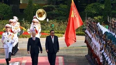 Lễ đón trọng thể Tổng Bí thư, Chủ tịch nước Lào Bounnhang Vorachith