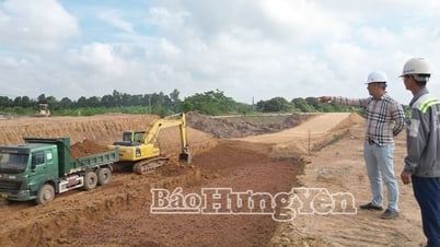 Khắc phục khó khăn, đẩy nhanh tiến độ thi công tuyến đường trục kết nối trong Khu kinh tế Thái Bình