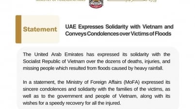 UAE chia sẻ trước thiệt hại do mưa lũ tại Việt Nam