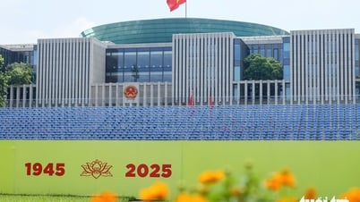 Panoramic view of the 30,000-seat grandstand serving the National Day celebration on September 2