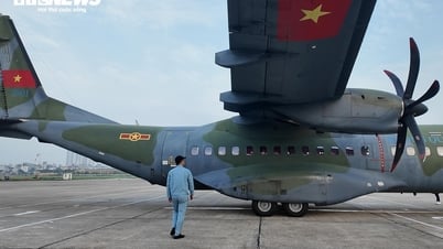 Casa aircraft squadron practices parade in Hanoi sky