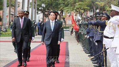Lễ đón Chủ tịch nước Lương Cường thăm cấp Nhà nước Cộng hòa Angola