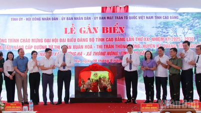 Cao Bang៖ ការ​ដាក់​ស្លាក​សញ្ញា​នៅ​ការដ្ឋាន​សំណង់​ដើម្បី​ស្វាគមន៍​សមាជ​បក្ស​ខេត្ត​លើក​ទី​២០