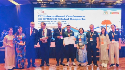 O Geoparque Mundial da UNESCO Non Nuoc Cao Bang recebeu o prêmio "Modelo operacional eficaz da Rede Mundial de Geoparques da UNESCO"