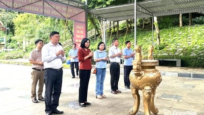 La vicepresidenta del Comité Popular Provincial, Nguyen Thi Hoang, visitó el sitio de reliquias de la montaña Ba Ra