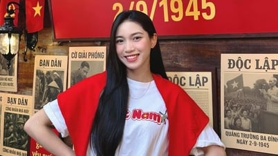 Keindahan bola voli Nguyen Thi Phuong sangat cantik menyambut tanggal 2 September