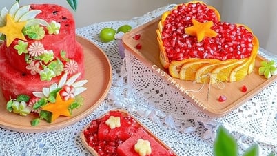 Ngỡ ngàng bàn tiệc trái cây tuyệt đẹp chào mừng Quốc Khánh