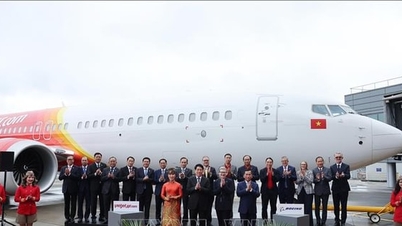 President Luong Cuong deltar på overleveringsseremonien for det første Boeing-flyet til Vietjet