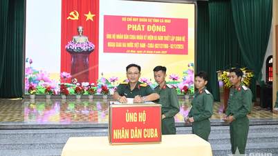 Bộ CHQS tỉnh Cà Mau phát động chương trình ủng hộ nhân dân Cuba