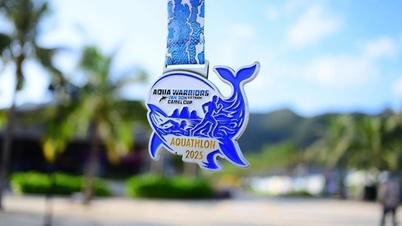 Huy chương và áo finisher tại Aqua Warriors Vân Đồn 2025 - Camel Cup