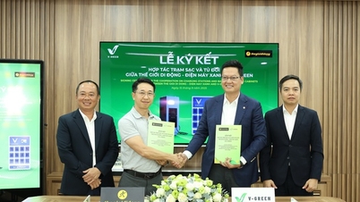 V-Green Company and Mobile World cooperate to develop electric vehicle charging stations