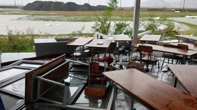 After the storm, the classroom in Ha Tinh was left with only bare ground.
