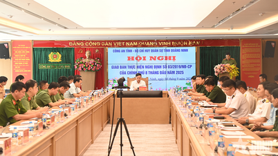 នគរបាលខេត្ត Quang Ninh - បញ្ជាការដ្ឋានយោធា៖ កិច្ចប្រជុំស្តីពីការអនុវត្តអនុក្រឹត្យលេខ ០៣/២០១៩/ND-CP របស់រដ្ឋាភិបាល