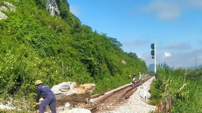 Đường sắt qua thôn Lạc Sơn bị hư hỏng do đá rơi