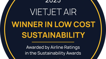 AirlineRatings menganugerahkan Vietjet sebagai Maskapai Berkelanjutan Global Terbaik 2025