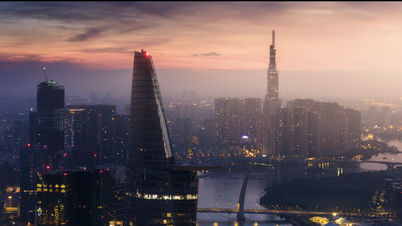 Den Blick auf die Innenstadt von Ho-Chi-Minh-Stadt am frühen Morgen des ersten Tages des neuen Jahres 2026 genießen.