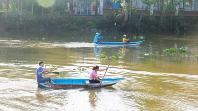 Courses de bateaux à trois feuilles et spectacles de musique folklorique traditionnelle sur la rivière Tra Noc.