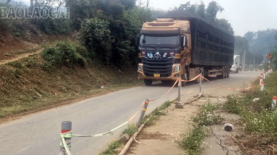 Tanah runtuh di Jalan Wilayah 161, khususnya bahagian yang melalui komune Bao Ha, perlu dibaiki segera.
