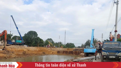 タインホア省北部の洪水排水能力を強化するプロジェクトの建設が急ピッチで進められている。
