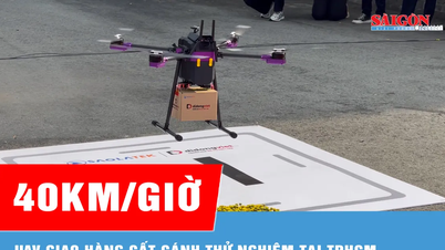 El UAV de entrega realiza un vuelo de prueba en la ciudad de Ho Chi Minh.