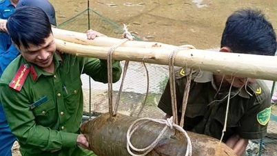 Farlige eksplosiver oppdaget på en bondes risåker i Quang Ngai.