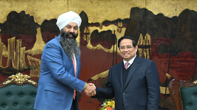 [Fotografie] Premiér Pham Minh Chinh přijal kanadského ministra pro mezinárodní rozvoj Randeepa Saraie