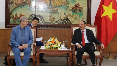 Minister Nguyen Van Hung tar emot styrelseordföranden för Rysslands AFK Sistema Group.