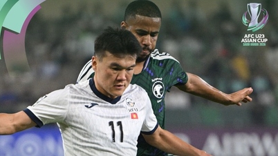 Høydepunkt: Saudi-Arabia U23 slet med å slå Kirgisistan, til tross for at de hadde en manns ledelse fra det 34. minutt.