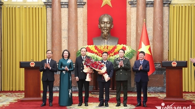 The President of Vietnam presents appointment decisions to two Deputy Chief Justices of the Supreme People's Court.