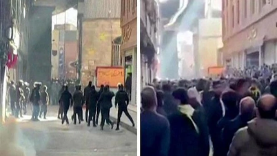 Security forces fired tear gas to disperse protesters in Iran.