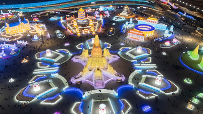 'Buz şehri' Harbin'de nefes kesen bir manzara.
