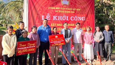 Het Frontcomité van de gemeente Trung Khánh Vĩnh is begonnen met de bouw van een "Grote Solidariteitswoning" voor een kansarm gezin.
