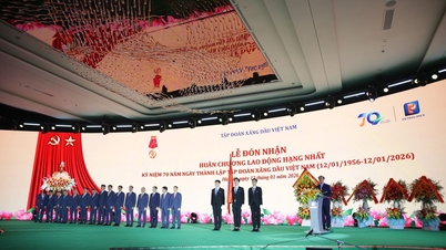 Die Vietnam National Petroleum Corporation erhält die Arbeitsmedaille erster Klasse.