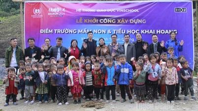 Construction begins on the Khai Hoang village school.