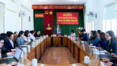 Tran Minh Son, vicepreședintele permanent al Comitetului Frontului Patriei Vietnam din provincie, a inspectat pregătirile pentru alegeri.