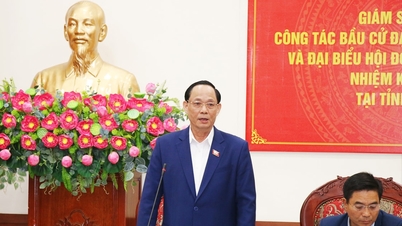 អនុប្រធានរដ្ឋសភា លោកឧត្តមសេនីយ៍ឯក ត្រឹន ក្វាង ភឿង ត្រួតពិនិត្យការងារបោះឆ្នោតនៅខេត្តថាញ់ហ័រ។