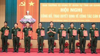An Giang: 73 de ofițeri desemnați în funcția de comisar politic adjunct al comandamentului militar la nivel de comună.
