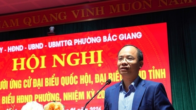 Bac Ninh: De wijk Bac Giang organiseert een gezamenlijke conferentie om de mening van kiezers op de werkvloer te peilen over de kandidaten die naar verwachting genomineerd zullen worden voor de Nationale Assemblee en de Volksraden op alle niveaus.