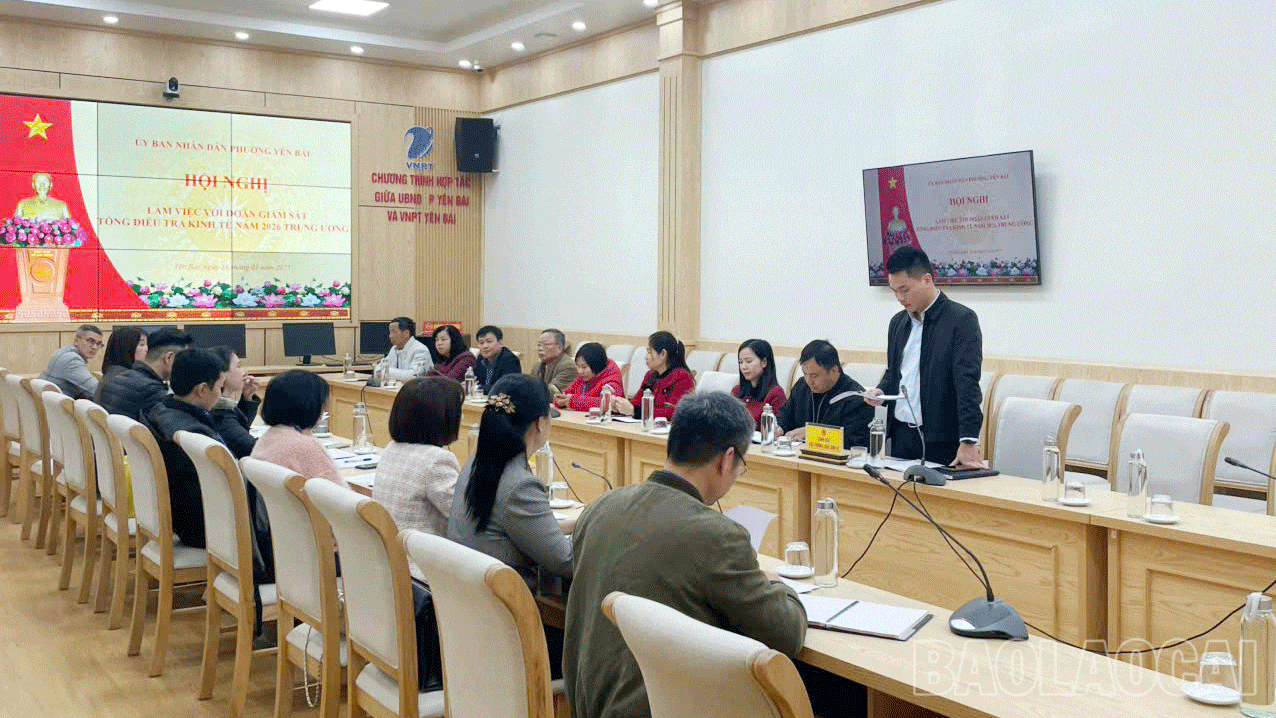 El equipo de monitoreo del Gobierno Central trabajó en las comunas de Bao Yen y Bao Ha y en los distritos de Au Lau y Yen Bai en relación con el Censo Económico General de 2026.