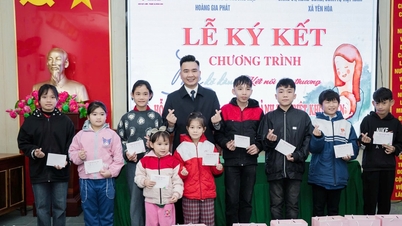 Die Hoang Gia Phat Gruppe begleitet Waisen in der Gemeinde Yen Hoa im Rahmen des „Paten“-Programms.