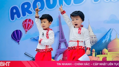 Les enfants de l'école maternelle Trí Đức ont diffusé un message de paix lors de la semaine culturelle multinationale.