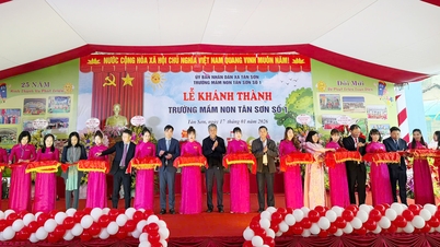 Chủ tịch HĐND tỉnh Nguyễn Việt Oanh dự Lễ khánh thành Trường Mầm non Tân Sơn số 1