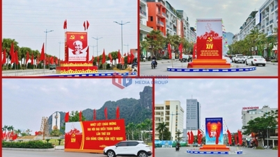Quang Ninh province is adorned with flags and flowers to celebrate the 14th National Congress of the Party.