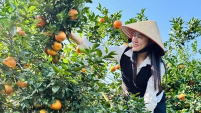 Kim Hoa strålar i orange.