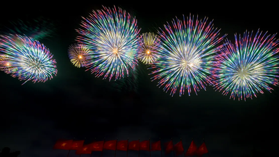 Fireworks will light up the sky during the program "Under the Glorious Banner of the Party".