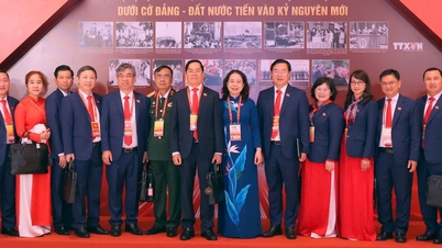 Foto van de delegatie uit Ho Chi Minh-stad die de openingsceremonie van het 14e Nationale Congres van de Communistische Partij van Vietnam bijwoont.