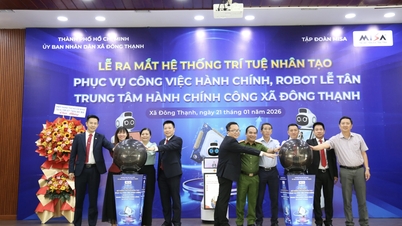 MISA colaborează cu comuna Dong Thanh pentru a introduce roboți integrați cu inteligență artificială care să deservească centrul administrativ public.