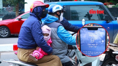 Hanoi mengalami suhu di bawah 10 derajat Celcius, membuat orang-orang menggigil dalam perjalanan mereka ke tempat kerja.