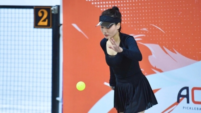 The lofted serve is gradually gaining popularity at pickleball courts in Vietnam.