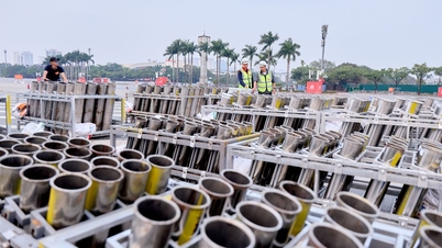 Cận cảnh trận địa bắn pháo hoa trong chương trình nghệ thuật đặc biệt 'Dưới lá cờ vẻ vang của Đảng'